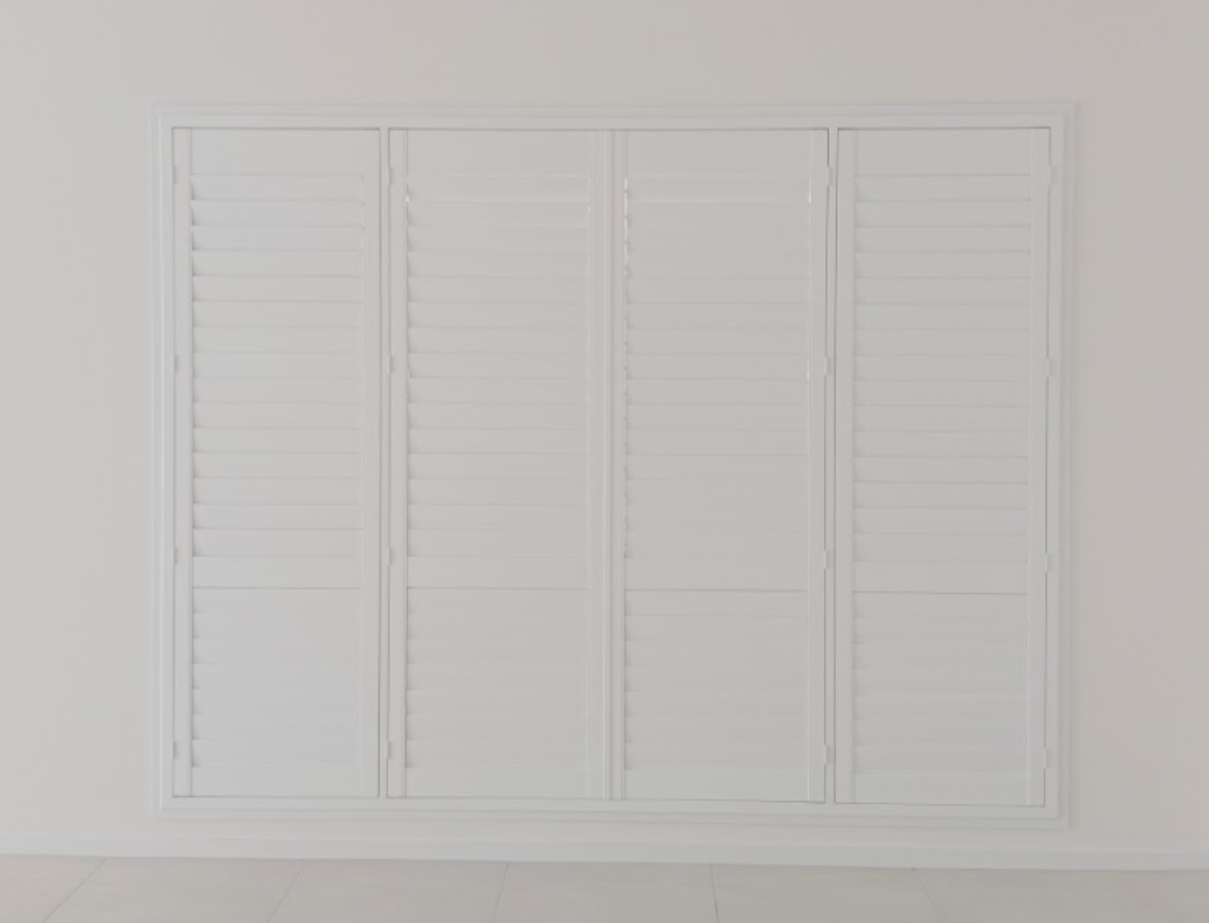 PVC plantation shutters installed for one window