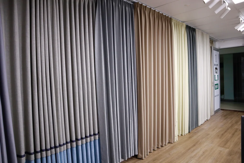 Window furnishing displays in the showroom