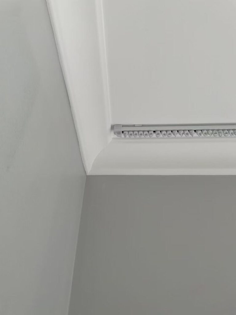 ceiling mount single track installed in a room have cornice