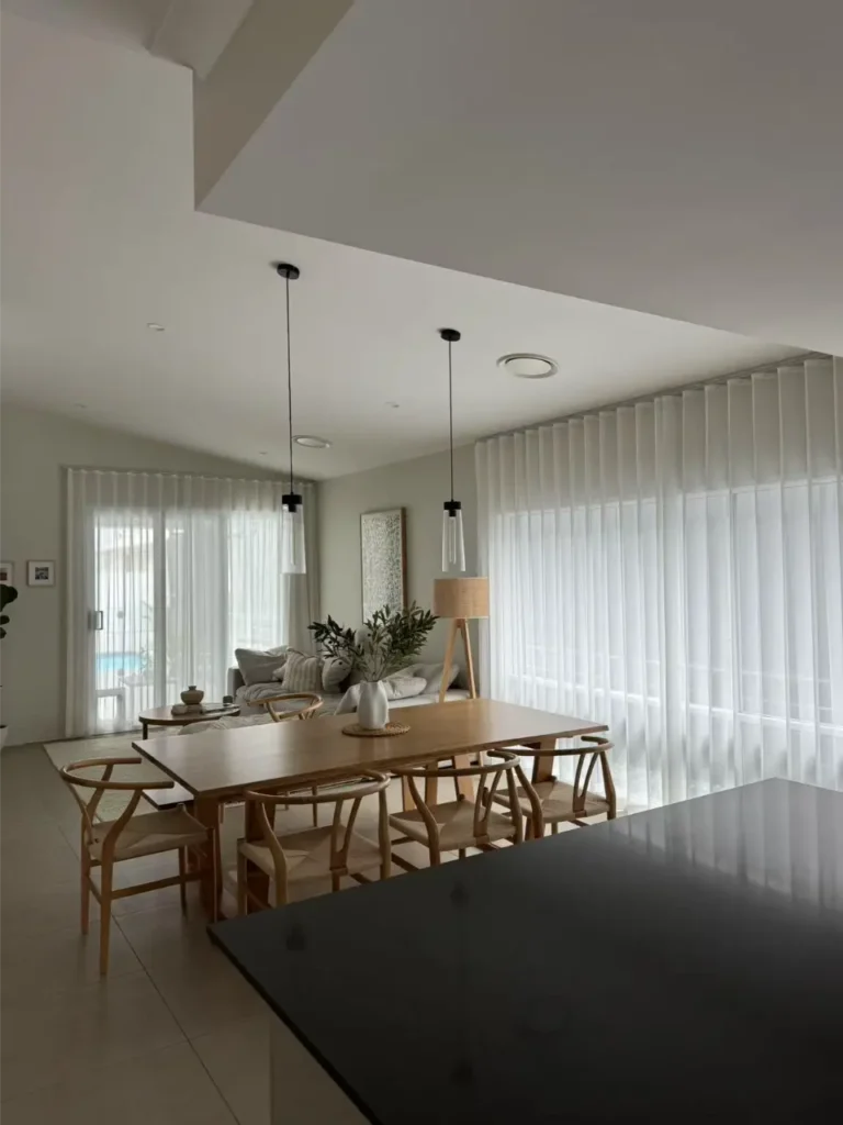 sloped ceiling with sheer