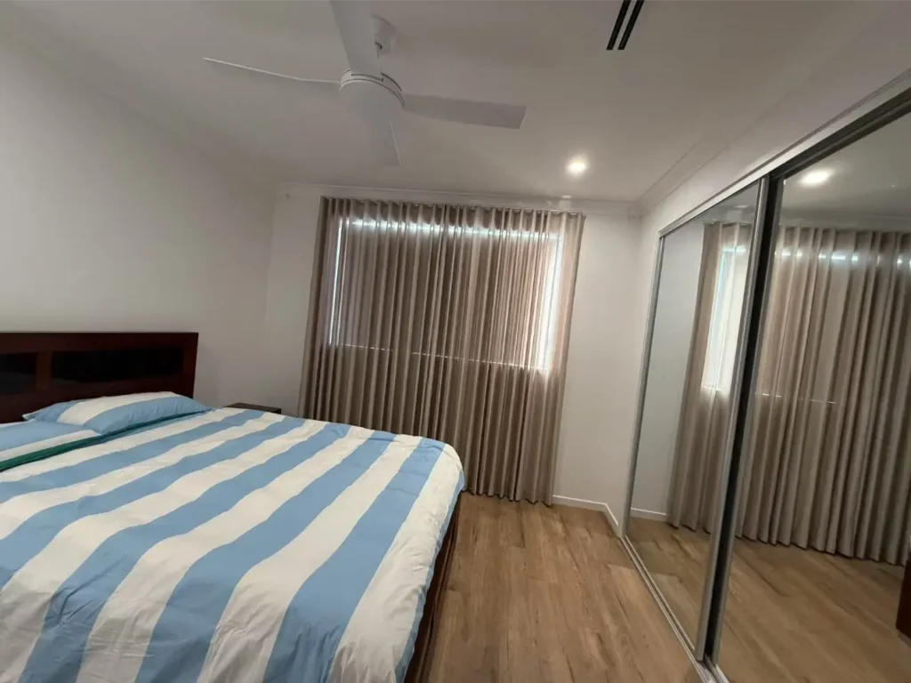bedroom sheer with blinds brown