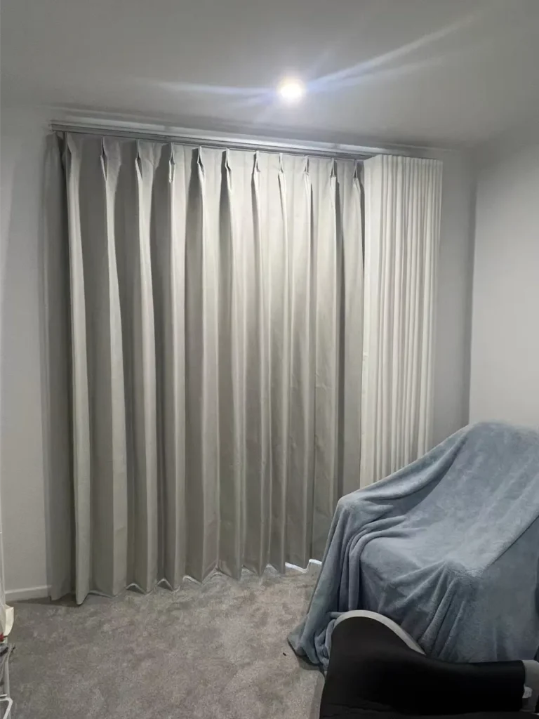 sheer in front with back curtain