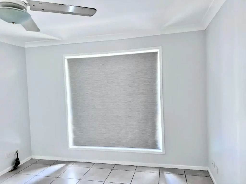 grey blockout in bedroom