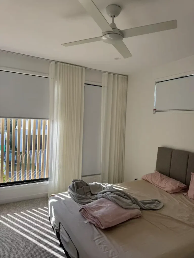 blinds with sheer in bedroom