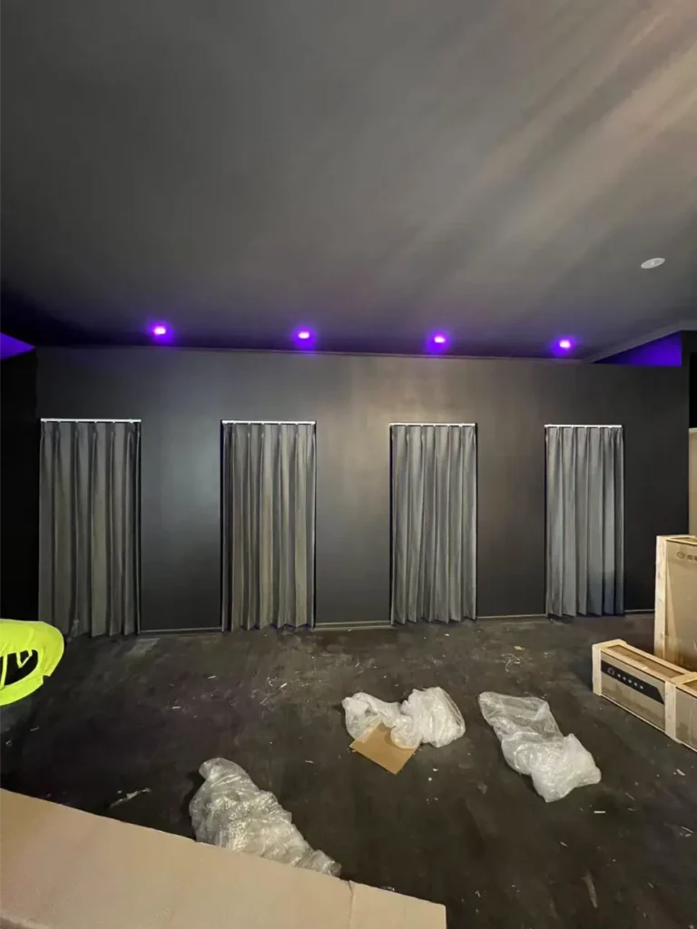 dark grey curtain